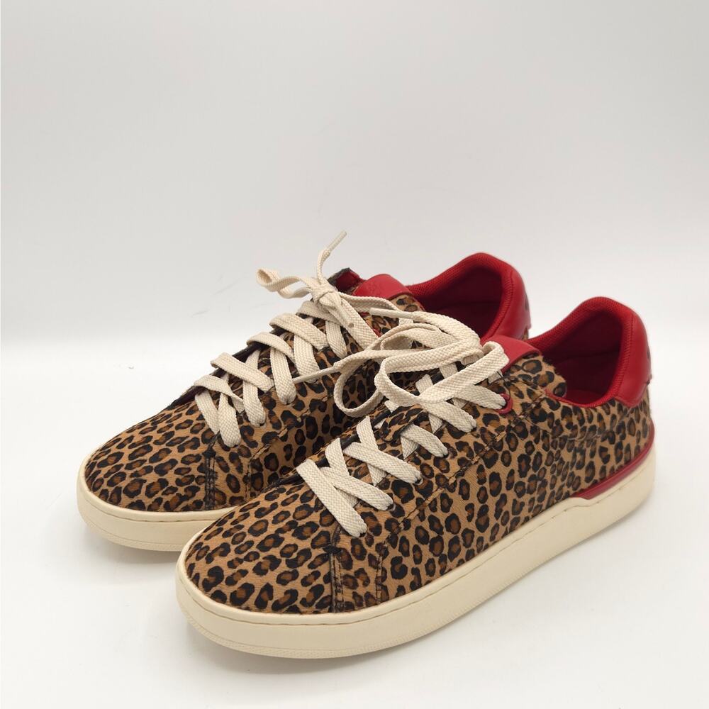 Coach Lowline Women's red leopard print low top size 6 sneakers